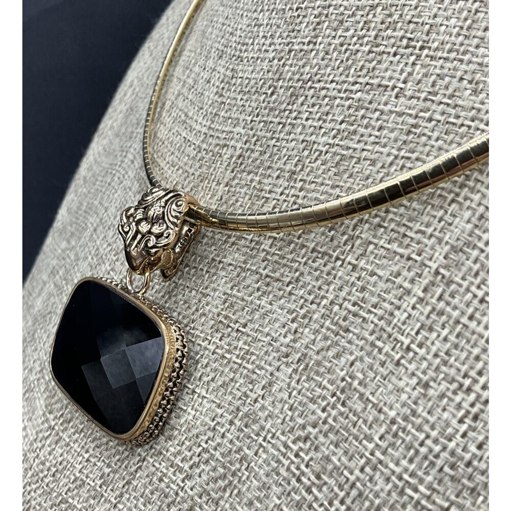 Barse Ophelia Omega Enhancer Necklace- Black Onyx- Bronze- NWT - Picture 3 of 7